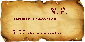 Matusik Hieronima névjegykártya